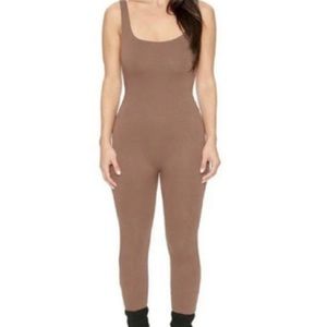 Naked Wardrobe Tan stretch jumpsuit